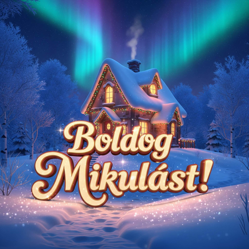 megaportmedia's tweet card. Mikulás háza. Mikulás képeslap....