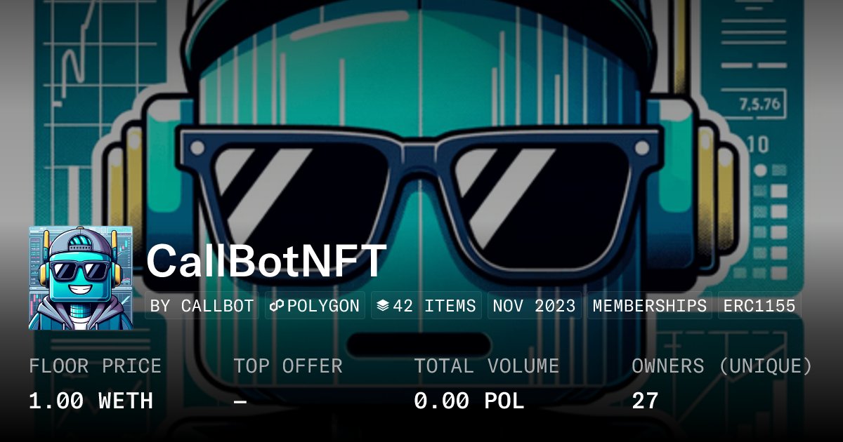 CallBotCrypto's tweet card. CallBot NFT: Exclusive NFTs unlocking revenue-sharing from our premium telegram circle. The token to a smarter trading future.