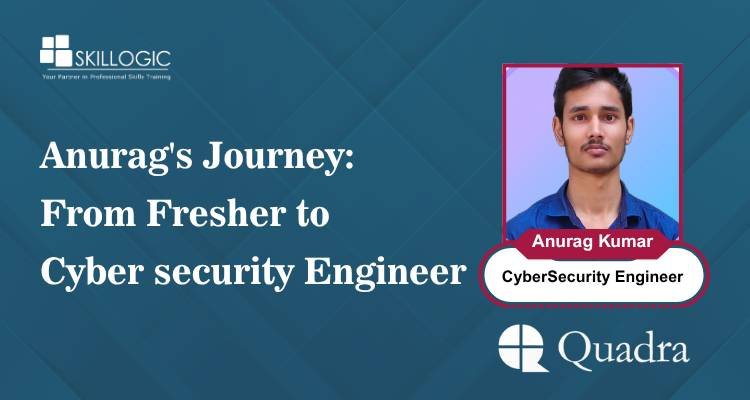 SkillogicKS's tweet card. Discover Anurag's inspiring journey from a Computer Science fresher to a Cyber Security Engineer at Quadrasystems.net India Pvt Ltd. Learn about his training, hands-on projects, interview preparati...
