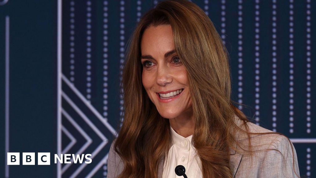 BBCNews's tweet card. The Princess of Wales tells business leaders about the importance of supporting families with young children.