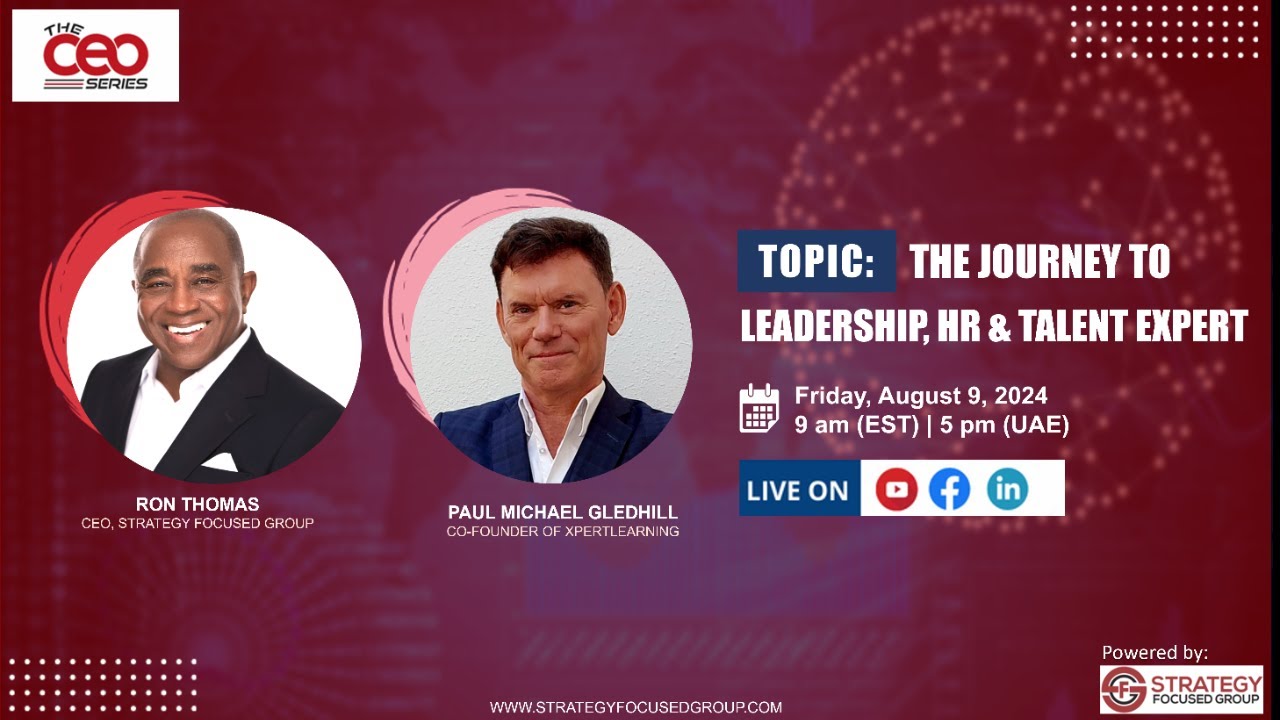 XpertLearning's tweet card. The CEO Series with Paul Michael Gledhill