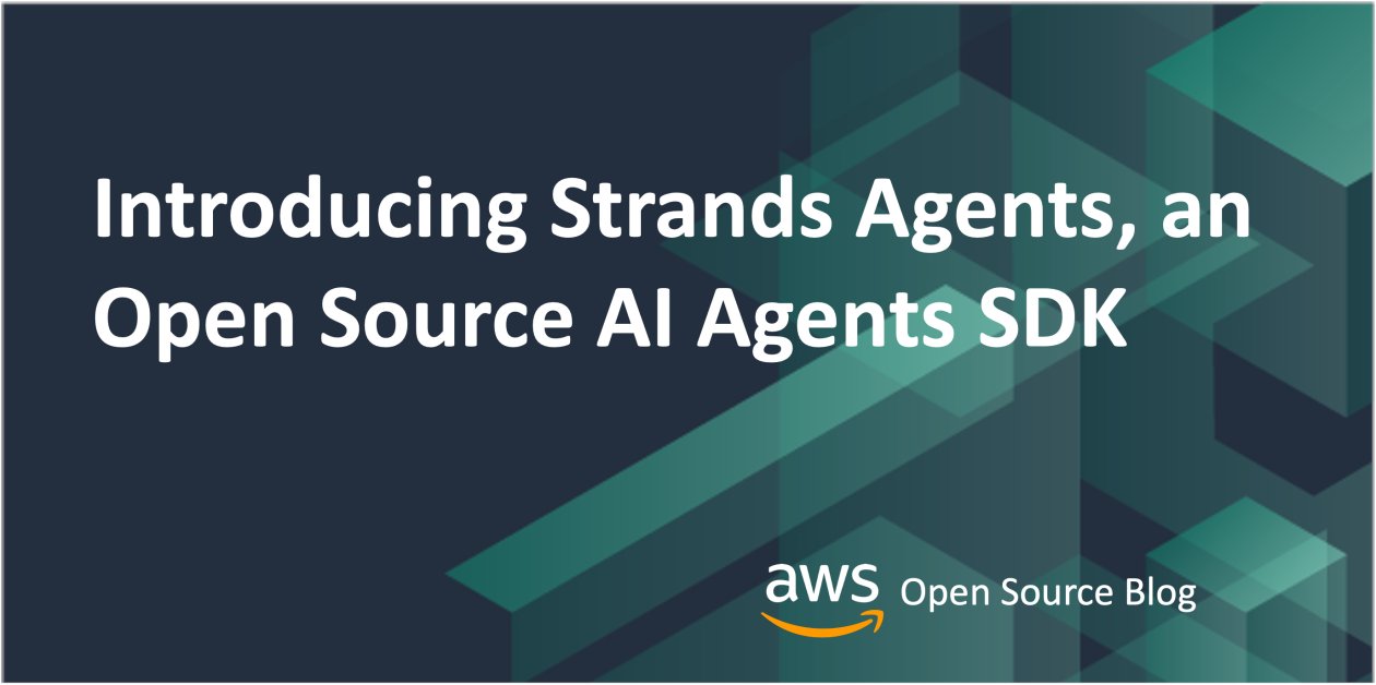 r3vsh3ll's tweet card. Today I am happy to announce we are releasing Strands Agents. Strands Agents is an open source SDK that takes a model-driven approach to building and running AI agents in just a few lines of code....