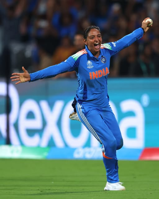tarequelaskar's tweet card. After Harmanpreet Kaur takes the catch that seals India’s first ever Women’s World Cup title, she sets off on a sprint, arms stretched out like the wings of an airplane. As her joy take…