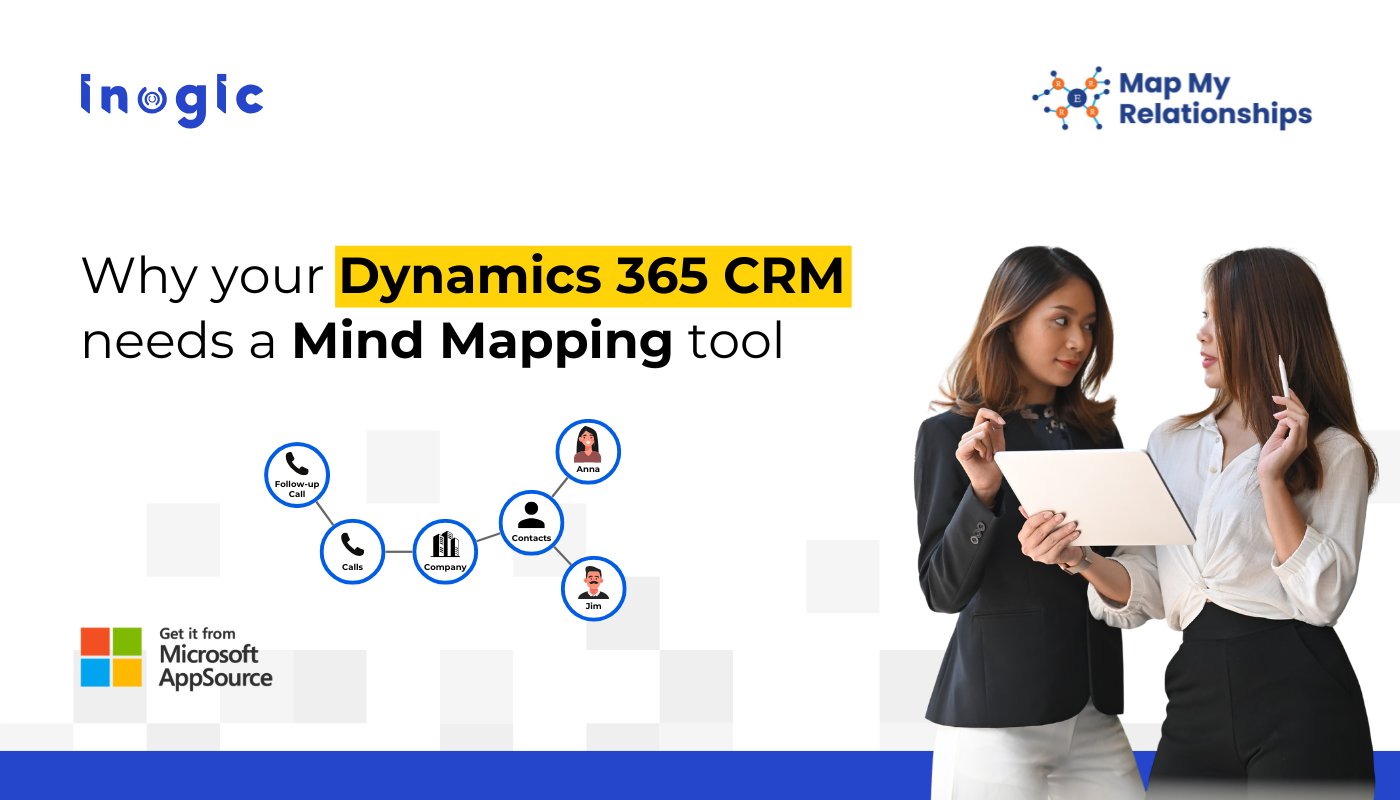 inogic's tweet card. Turn Dynamics 365 data into visual insights. Map My Relationships lets you explore entity connections and act instantly within your CRM.
