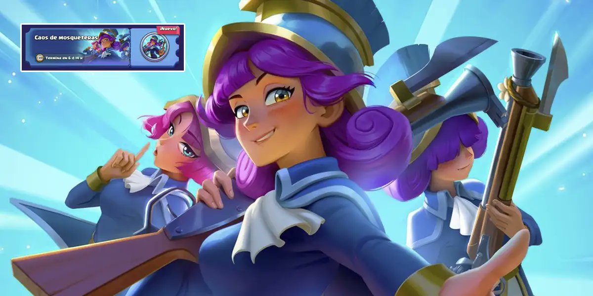 Androidphoria's tweet card. No te pierdas los mejores mazos para ganar el Desafío de Caos de Mosqueteras de Clash Royale, ¡están muy rotos!