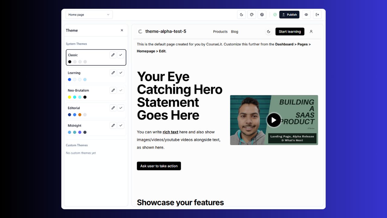 CourseLit's tweet card. Sell online courses and digital downloads from your own website