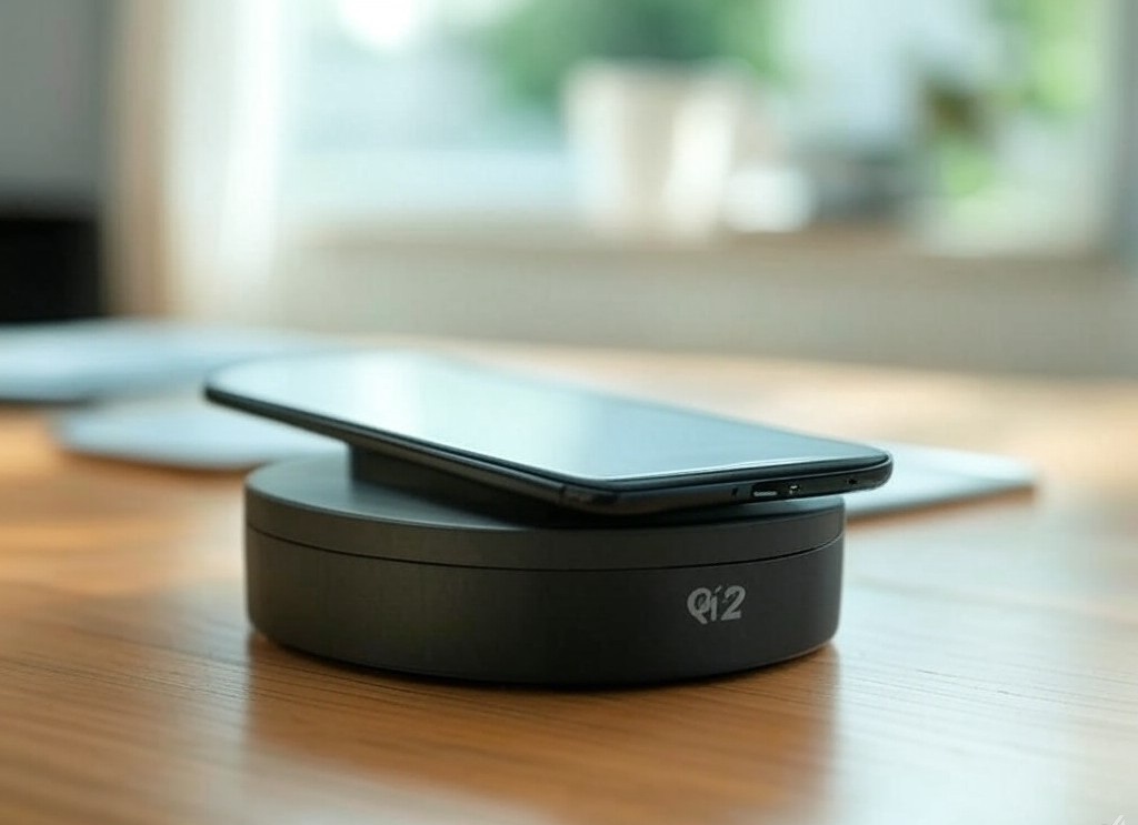 TechFuture_pl's tweet card. Technologia Qi2 to bezprzewodowe ładowanie, szybkie i bezpieczne dla twojego smartfona. Bez kabli, bez problemów.