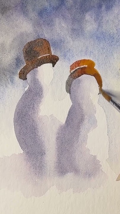EchoThornwood's tweet card. How to Paint Snow People in Watercolour #howtopaint #watercolourpai...
