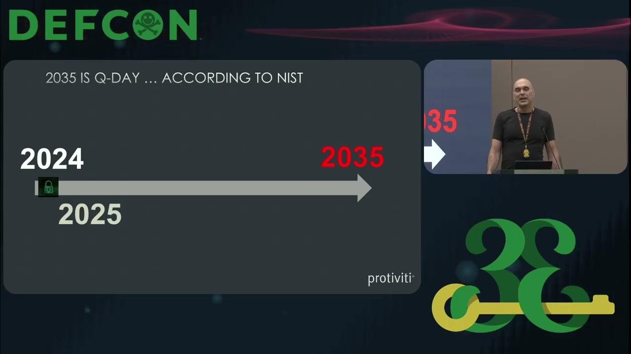 KonstantHacker's tweet card. DEF CON 33 - Post Quantum Panic: When Will the Cracking Begin, & Can...