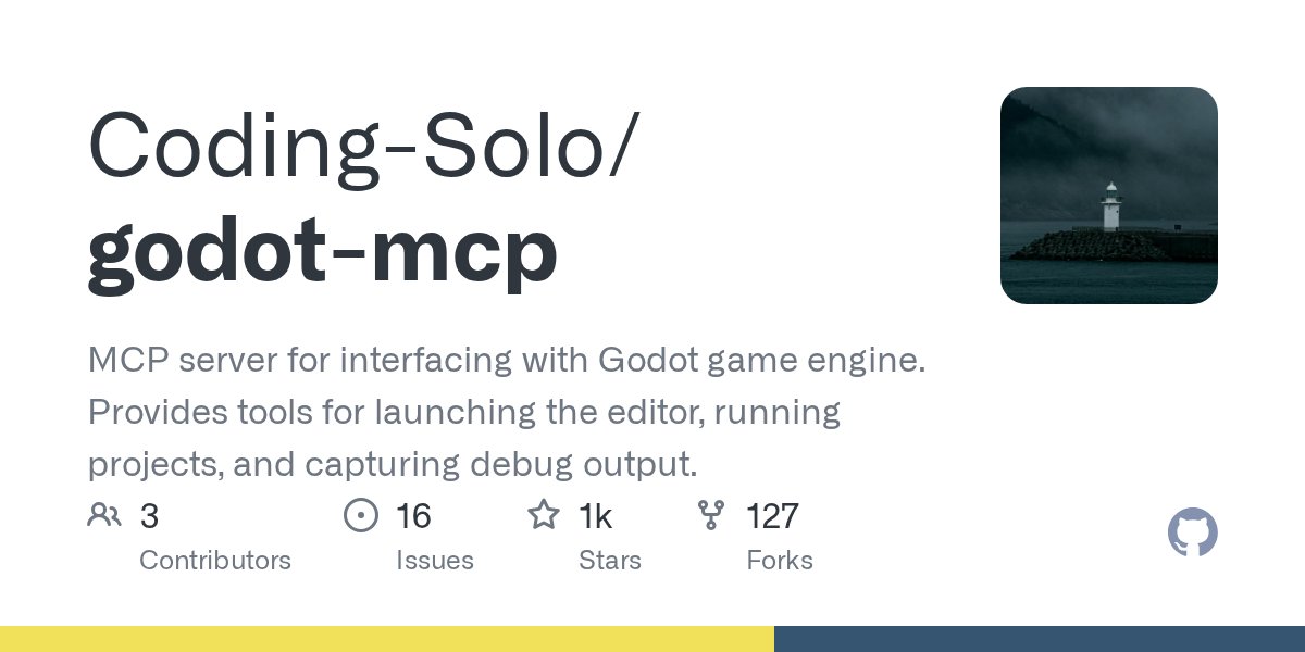 karim_yourself's tweet card. MCP server for interfacing with Godot game engine. Provides tools for launching the editor, running projects, and capturing debug output. - Coding-Solo/godot-mcp