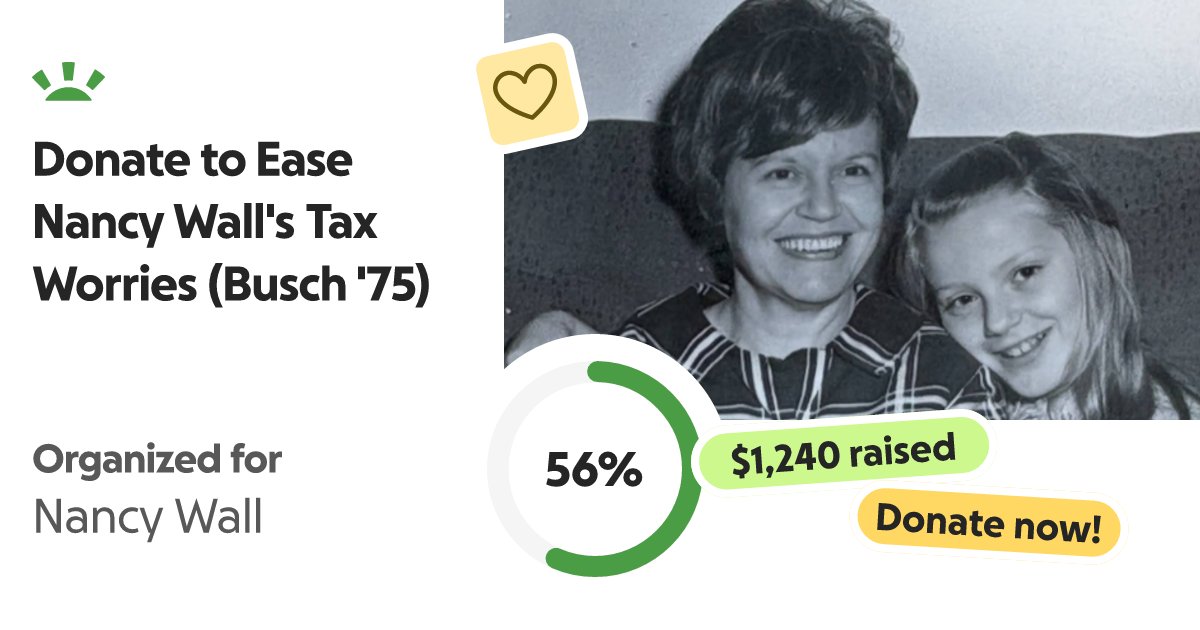 sceducator's tweet card. I have arranged a Go-Fund-Me for our 1975 classmate Nancy Wall for the pu… Jim Long needs your support for Donate to Ease Nancy Wall's Tax Worries (Busch '75)