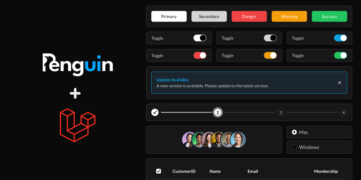 LaravelLinks's tweet card. Learn how to set up a Laravel project and start using Penguin UI components.