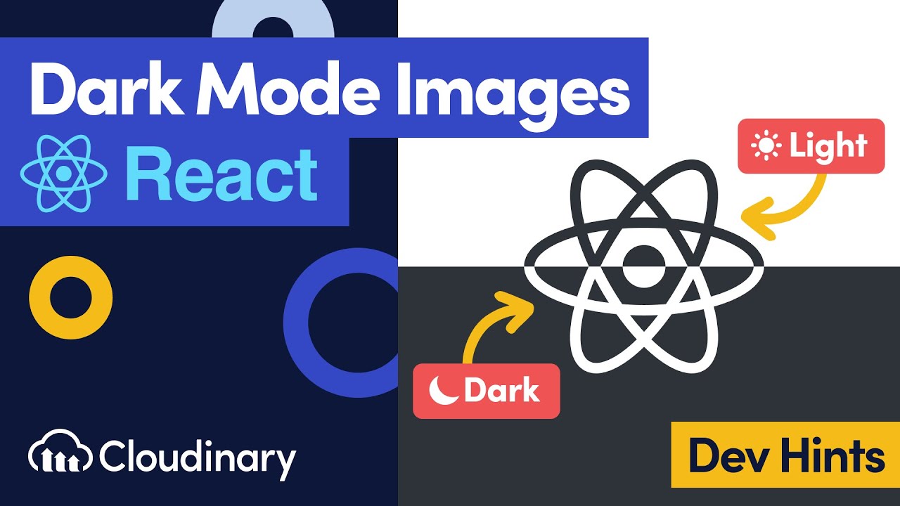 cloudinary's tweet card. Light & Dark Mode Images in React - Dev Hints