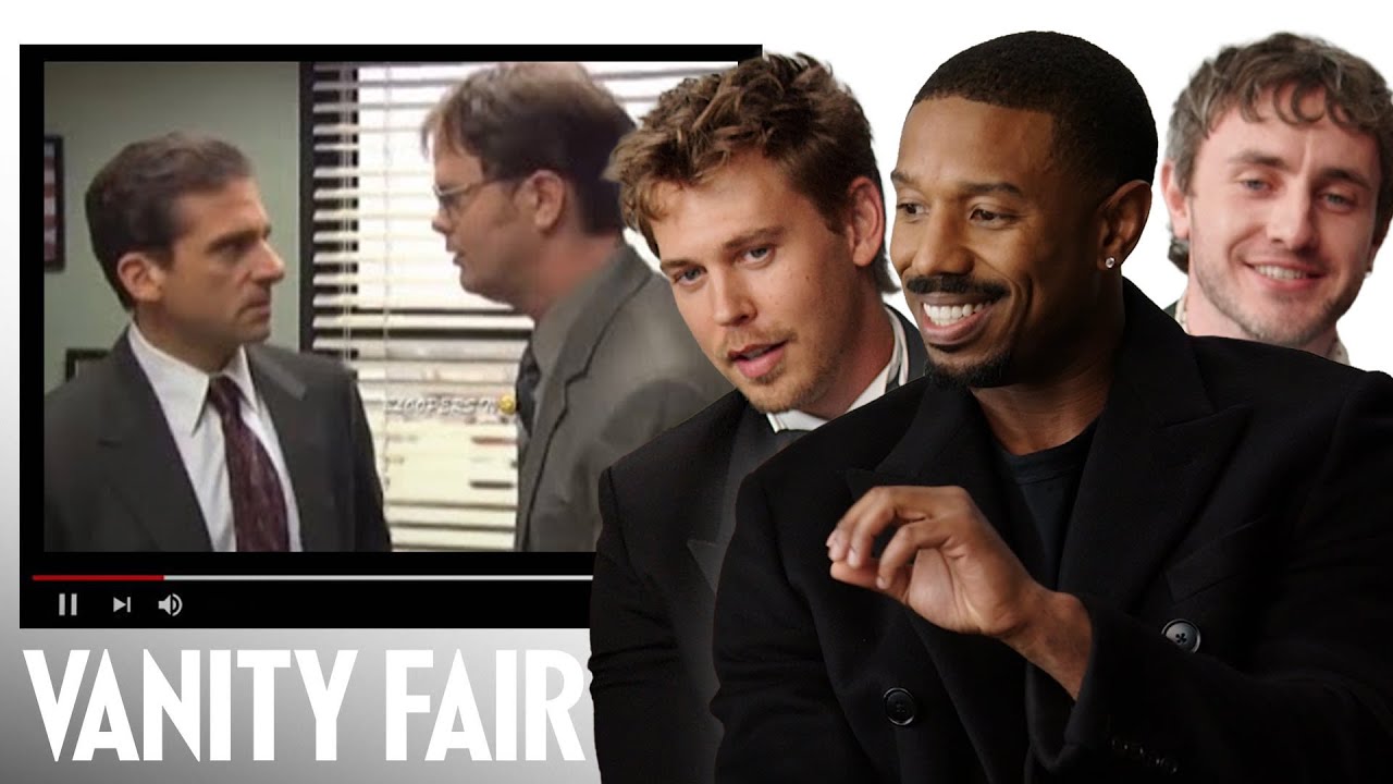 PopTeaDaily's tweet card. Austin Butler, Michael B. Jordan, and Paul Mescal watch iconic bloopers from *The Office*, share their love for anime, and discuss its influence on filmmaking. They also enjoy a live performance of...