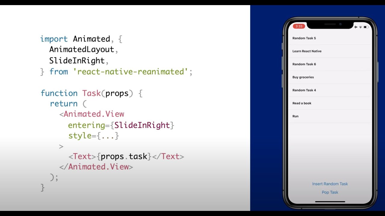 swmansion's tweet card. Layout Animations - React Native Reanimated