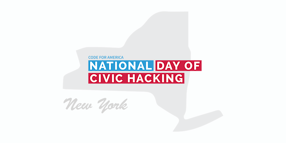 CodeForBuffalo's tweet card. Take civic action with us on the 8th annual National Day of Civic Hacking for a stronger New York State safety net!