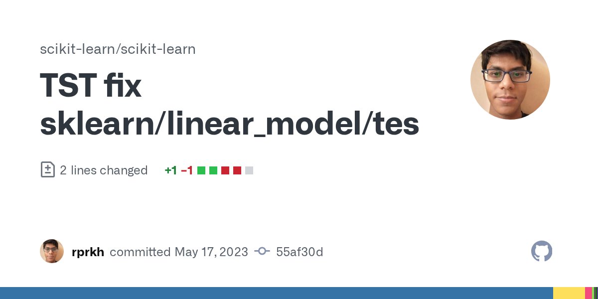 sklearn_commits's tweet card. …t for Windows (#26293)