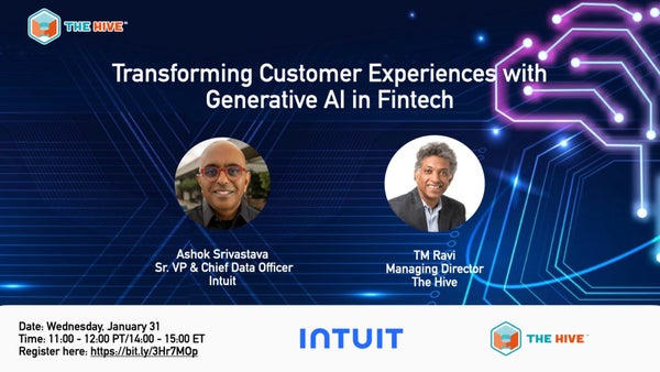 tmravi's tweet card. **REGISTER HERE: [https://bit.ly/3Hr7MOp](https://bit.ly/3Hr7MOp)** Join us for a fireside chat moderated by The Hive Managing Director T.M. Ravi with Intuit Senior Vice P