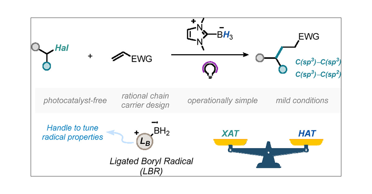 _lucapaldo's tweet card. Light-mediated Halogen-Atom Transfer (XAT) has become a significant methodology in contemporary synthesis. Unlike α-aminoalkyl and silyl radicals, ligated boryl radicals (LBRs) have not been extens...