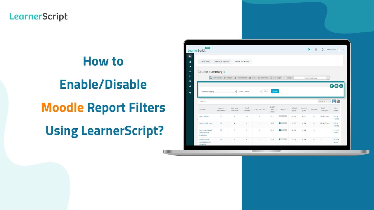 LearnerScript's tweet card. How to Enable or Disable Moodle Report Filters Using LearnerScript?...