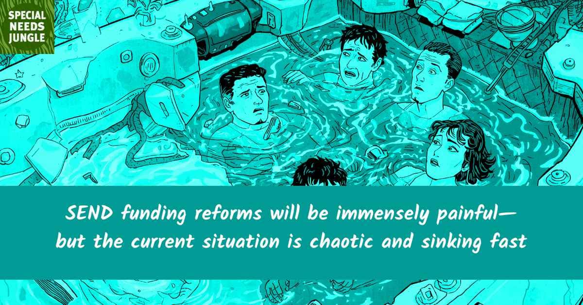 SENBlogger's tweet card. A stark warning that reforms for SEND funding reforms will be immensely painful—but the current situation is chaotic and sinking fast.