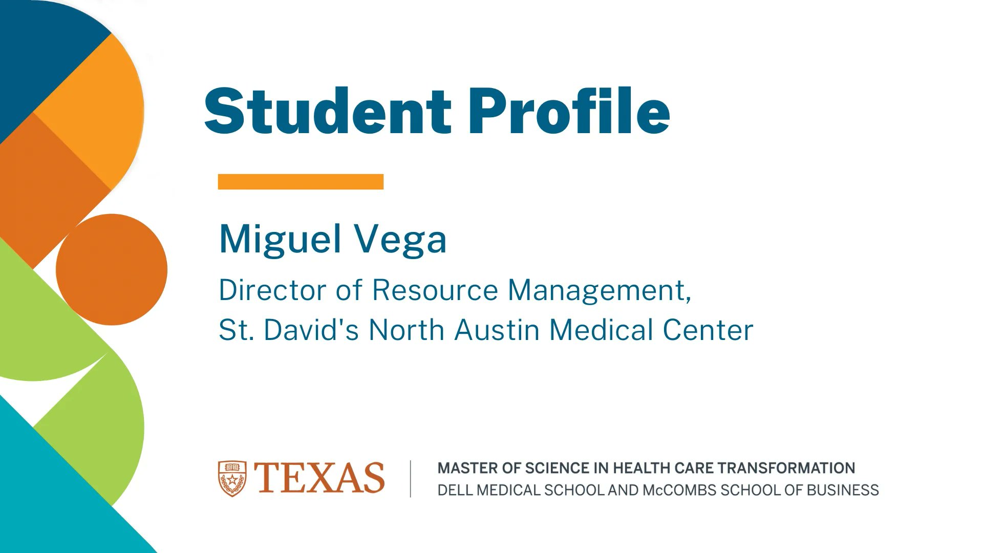 VBHCEducation's tweet card. 2023 Student Profile: Miguel Vega