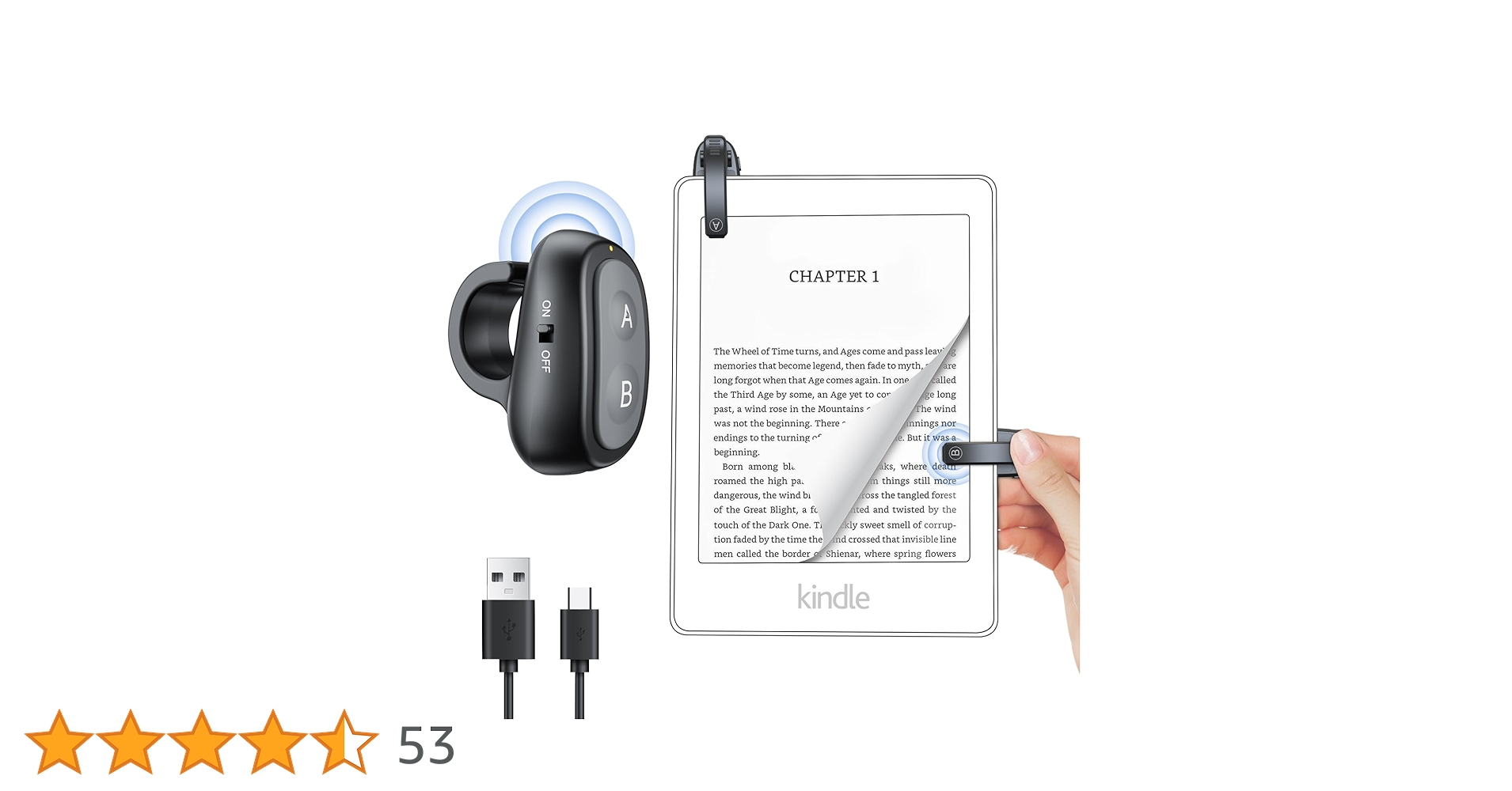 AllDealsInd's tweet card. Enhance your Kindle reading experience with this innovative page-turning device. Featuring two clips (A and B) that attach to the left and right sides of your Kindle, the wearable controller allows...
