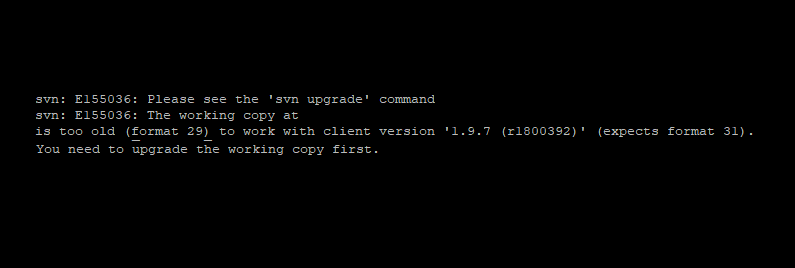 ourcodeworld's tweet card. Learn how to fix this exception when trying to update a subversion repository from the command line.