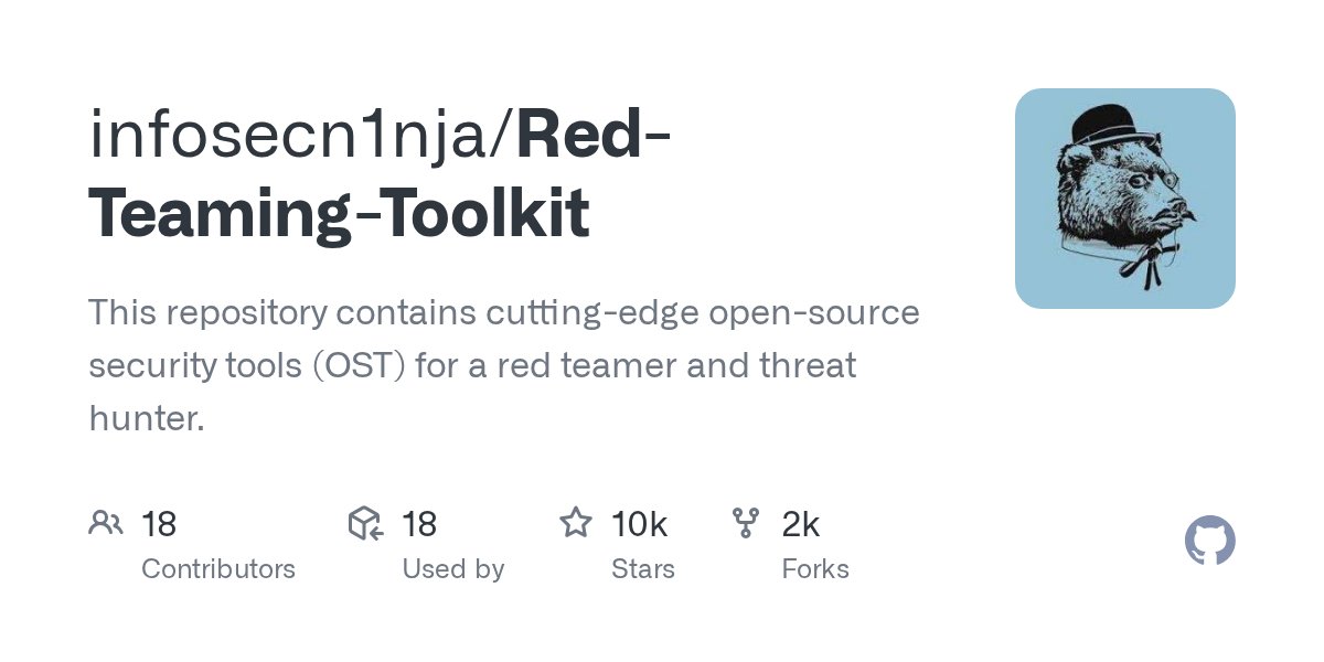 binitamshah's tweet card. This repository contains cutting-edge open-source security tools (OST) for a red teamer and threat hunter. - infosecn1nja/Red-Teaming-Toolkit