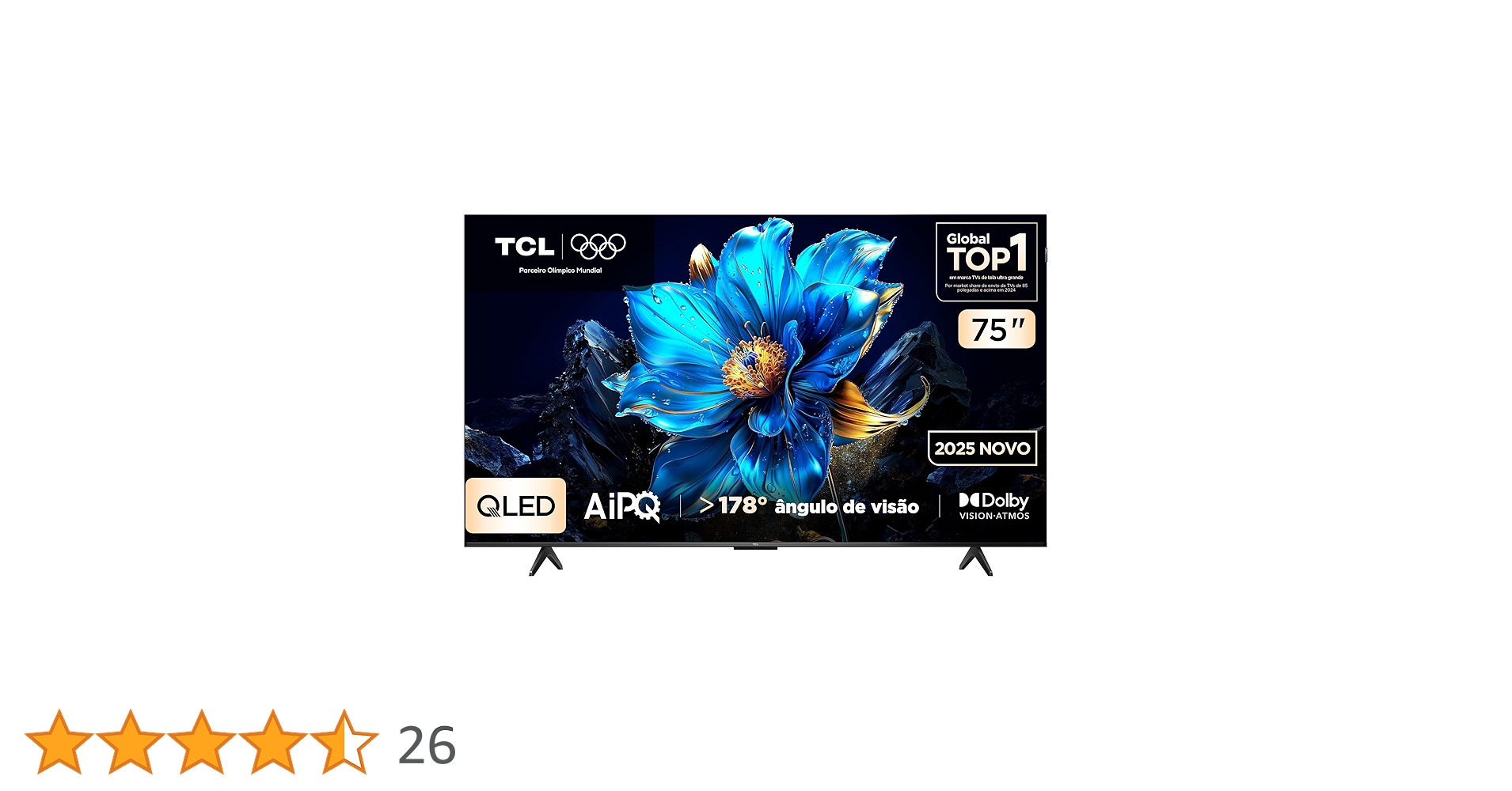 jecscwb's tweet card. TCL QLED SMART 4K 75“ P7K GOOGLE TV com Wi-Fi Dual Band e Bluetooth integrados, Google Assistente, Dolby Vision, Dolby Atmos, HDMI 2.1,HDR10+, comando por voz, Googlecast Integrado e design sem bordas