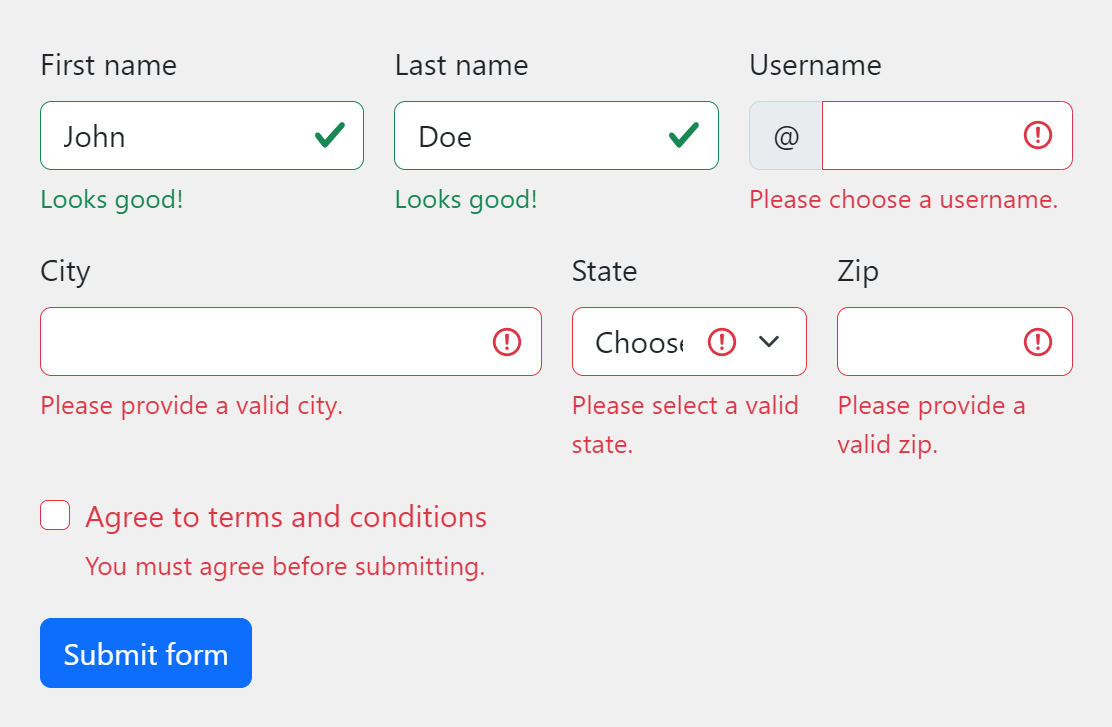 codexworldweb's tweet card. HTML5 form validation with Bootstrap - Create HTML form and display custom validation feedback messages with Bootstrap using JavaScript.