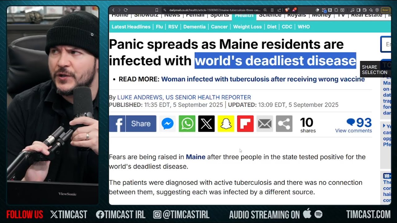 chefkevh's tweet card. World's DEADLIEST Disease Spreading In Maine & US, TB Sparks Panic On...