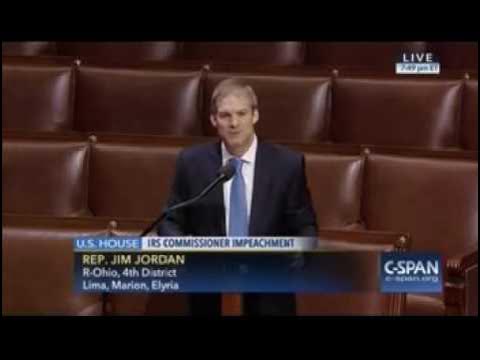 RepFleming's tweet card. Freedom Caucus Chairman Jim Jordan: Impeach IRS Commissioner