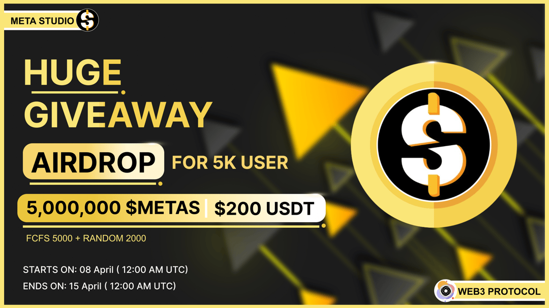 Subhamm77504920's tweet card. ​ A 5,000,000 $METAS & $200 USDT token giveaway is happening, and you can participate in this event and get a share of the total reward pool. 🎉What is Metastudio Token🎉 $METAS is an Utility Token...