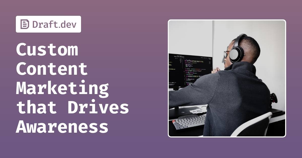 draftdev's tweet card. We establish Inbound Lead Generation Engines for our clients by consistently creating content that technical audiences truly care about and respect.