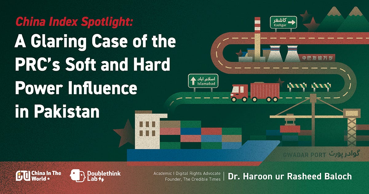 doublethinklab's tweet card. China’s influence in Pakistan via CPEC raises concerns over sovereignty, inequality, and security despite economic gains.