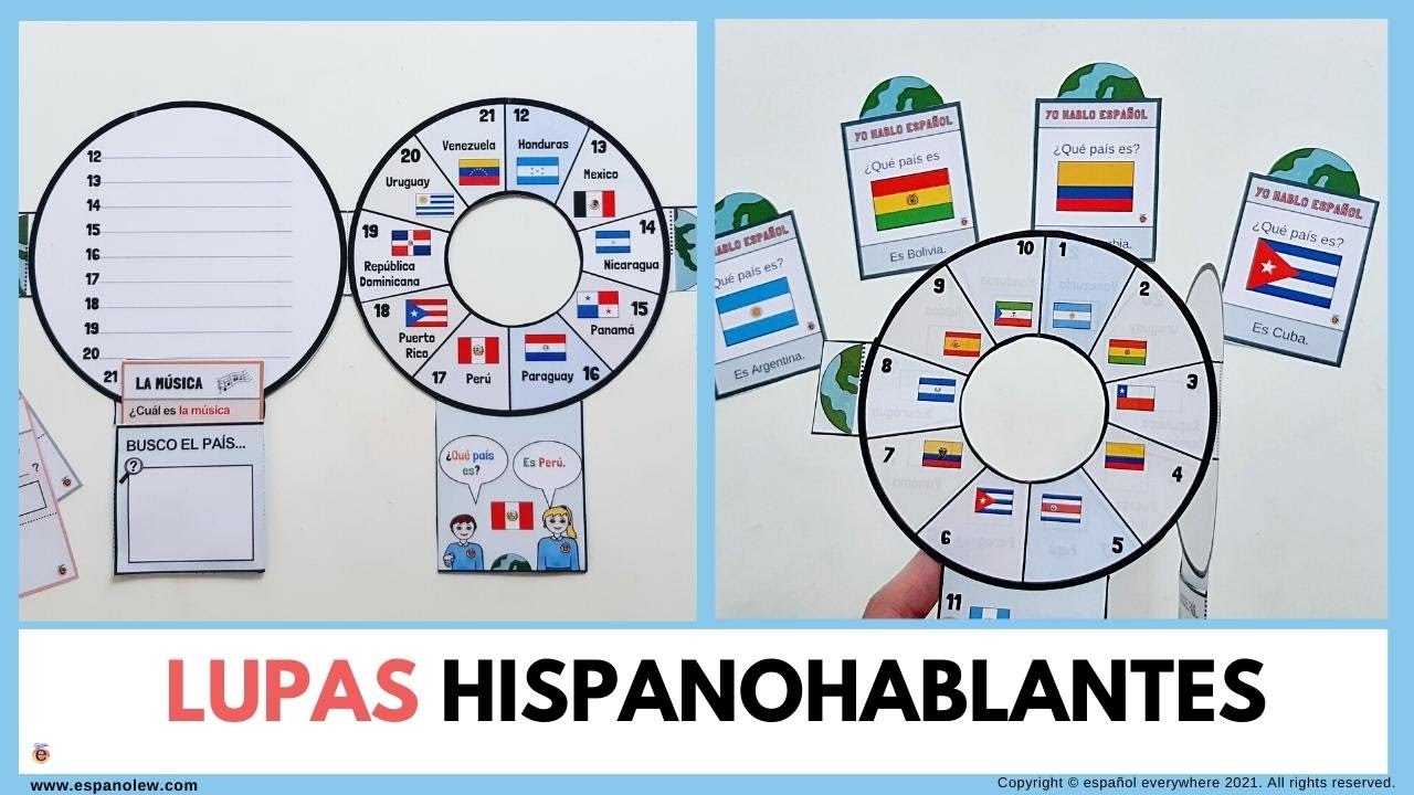espanolew's tweet card. ✂Actividades con PAÍSES HISPANOHABLANTES. Mes de la Hispanidad....
