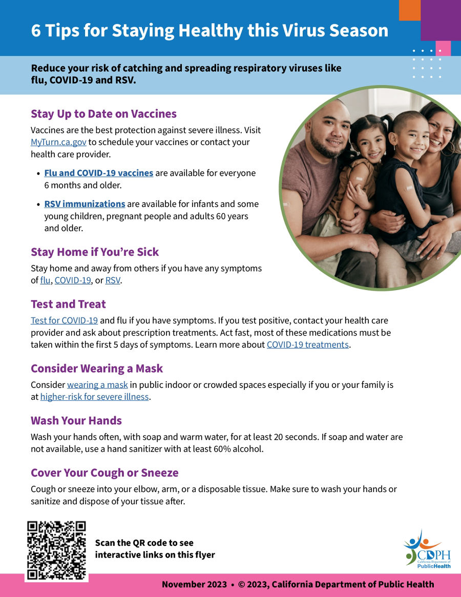 cleanairschool's tweet card. 6 Tips for Staying Healthy this Virus Season Reduce your risk of catching and spreading respiratory viruses like flu, COVID-19 and RSV. Stay Up to Date on Vaccines Vaccines are the best protection...