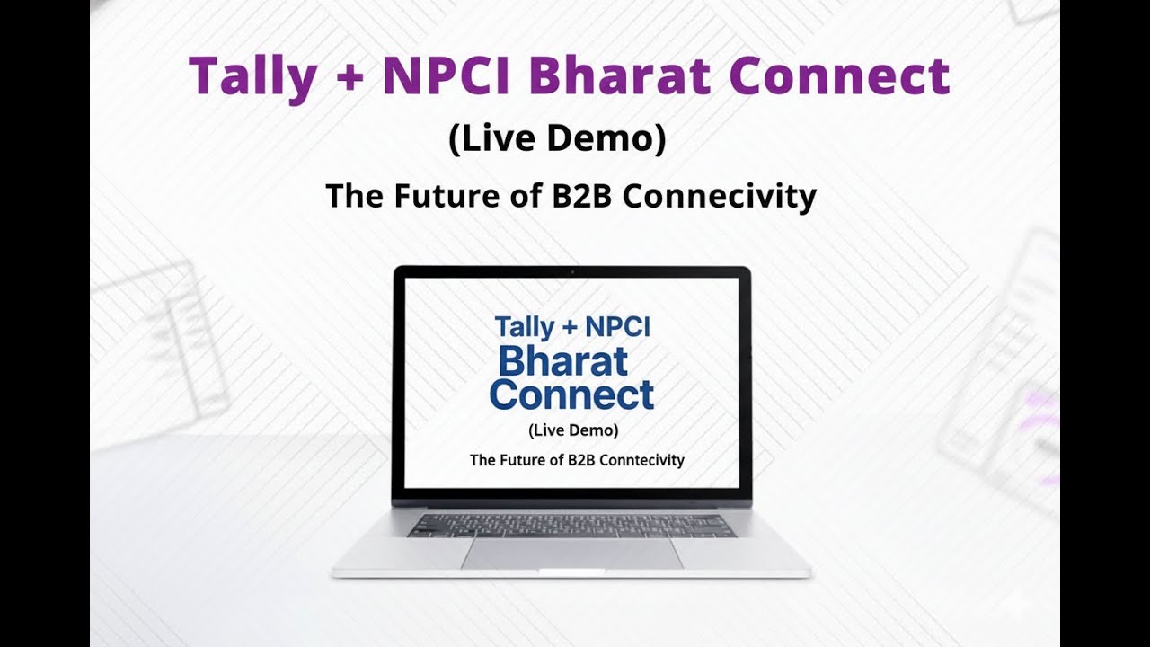 SoftwareAtWork's tweet card. Tally + NPCI Bharat Connect (Live Demo) | The Future of B2B Connect...