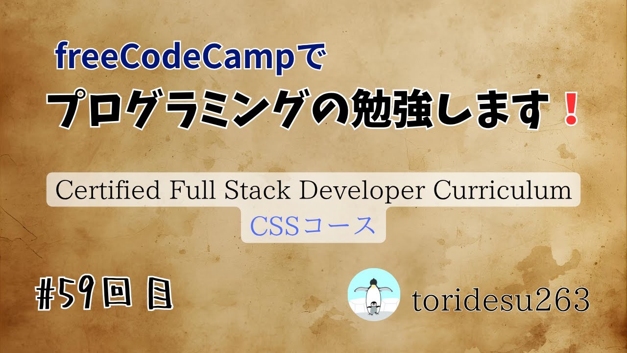 toridesu263's tweet card. 【study with me !】 freeCodeCampやります #59 - Design a Business Card ~ -...