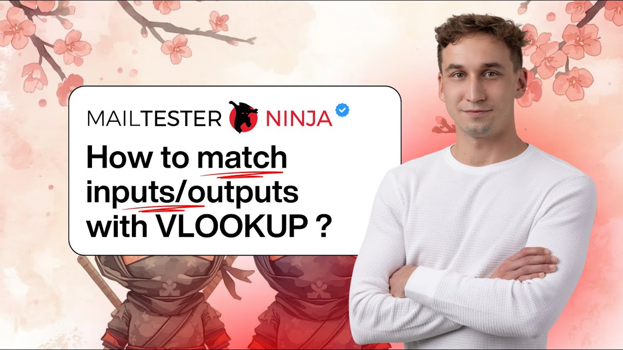 MailTesterNinja's tweet card. How to match your inputs/outputs with VLOOKUP with MailTester.Ninja ?