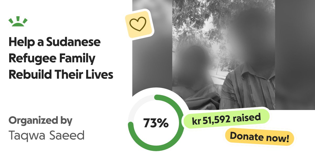 SimsimAlbadri's tweet card. My name is Taqwa, and I currently live in Sweden. I’m organizing this f… Taqwa Saeed needs your support for Help a Sudanese Refugee Family Rebuild Their Lives