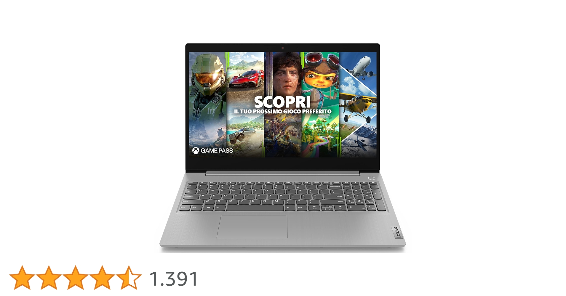 Techadd_Offerte's tweet card. Lenovo IdeaPad 3 15IML05 Notebook - Display 15.6" FullHD IPS (Processore Intel Core i3-10110U, 512 GB SSD, RAM 8 GB, Windows 11) - Platinum Grey