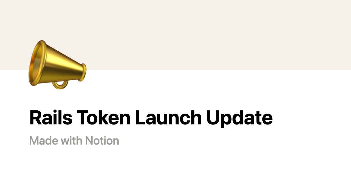 rails_xyz's tweet card. To our users,