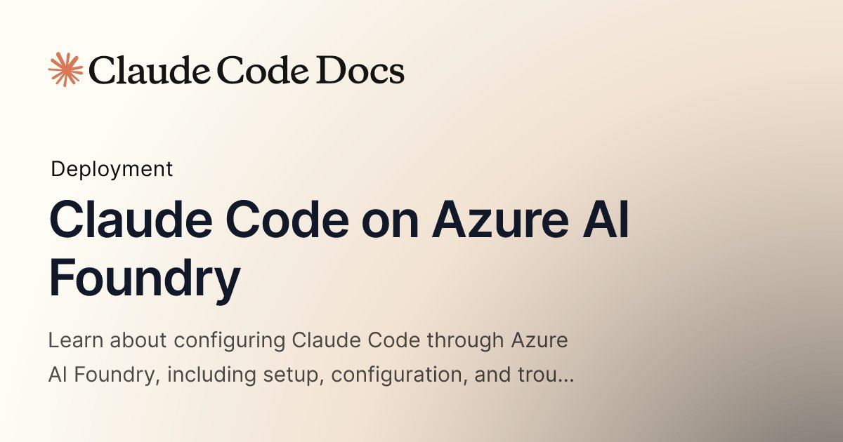 CCpromptChanges's tweet card. Learn about configuring Claude Code through Azure AI Foundry, including setup, configuration, and troubleshooting.