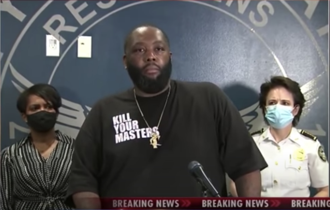 Eminem's tweet card. Killer Mike appeared at the Atlanta mayor’s press conference to deliver a speech pleading with protestors not to vandalize their city.