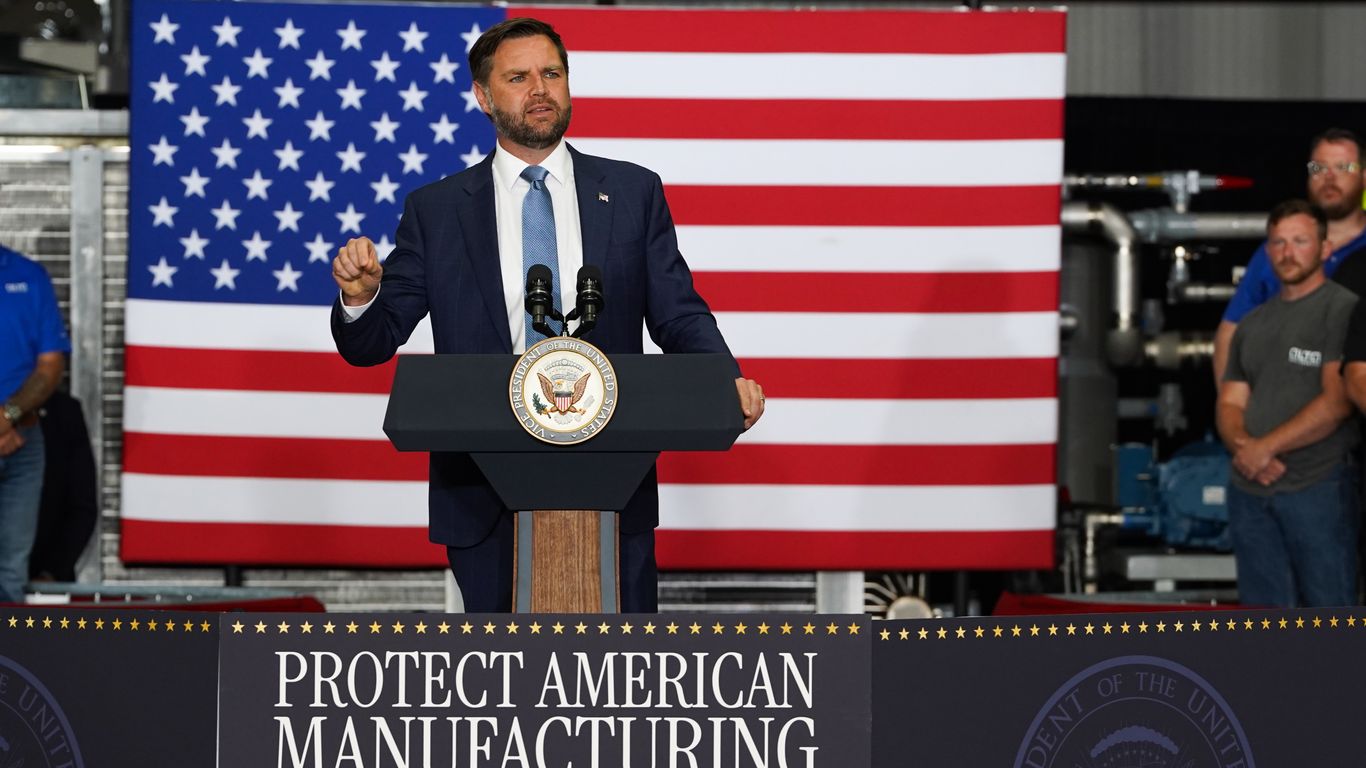 VPPressSec's tweet card. Vance is promoting President Trump's economic wins at a time when workers and companies fear tariffs could produce headwinds.