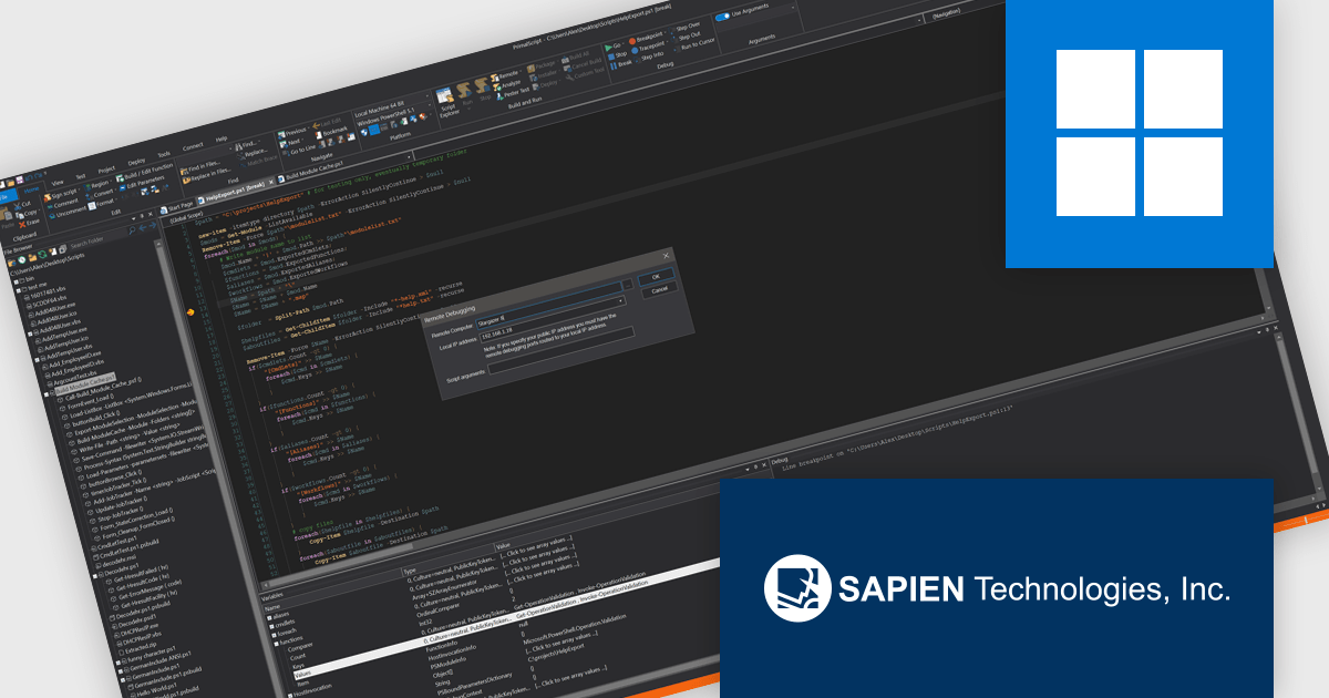 ComponentSource's tweet card. PrimalScript enables full-featured script debugging across networks, with breakpoints, variable inspection, and call stack access in real time.