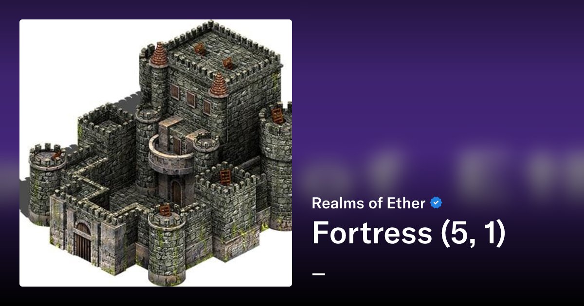 realmspricebot's tweet card. Welcome to the Realms of Ether. A rediscovered NFT-based computer game that launched on the Ethereum blockchain on December 30 2017. Realms of Ether Fortresses can be staked in the Gold Mine at...