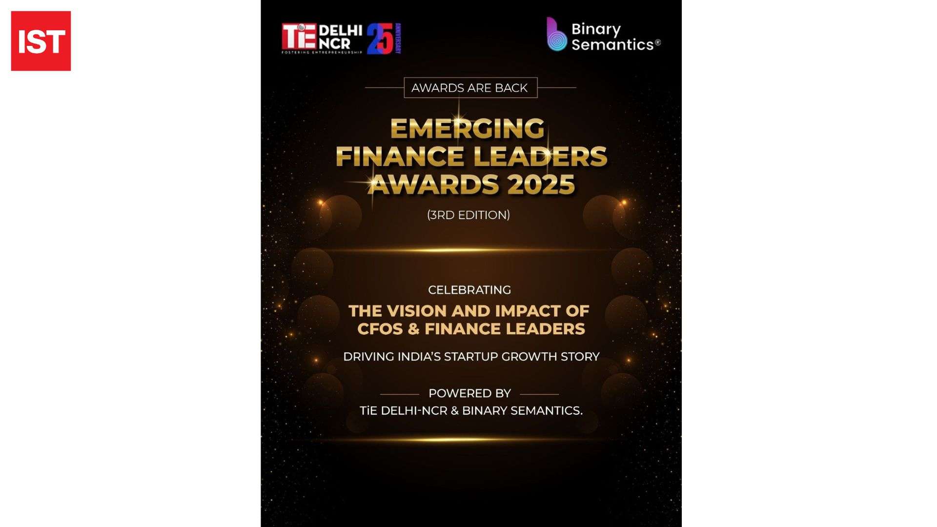 CuriousCatsAI's tweet card. Binary Semantics and TiE Delhi-NCR host 3rd edition of Emerging Finance Leader Awards at TiEcon Delhi-NCR on October 30th.